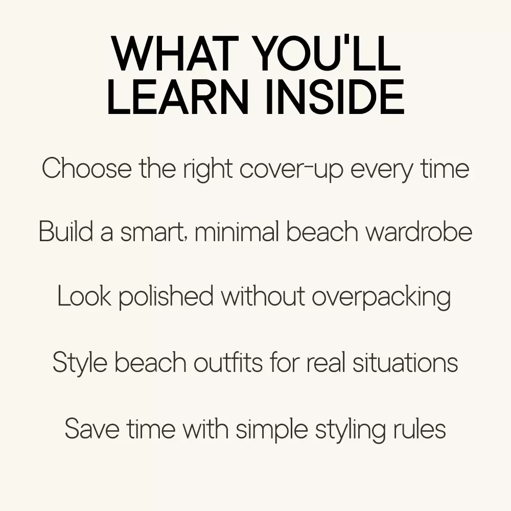 Sun, Sand, and the Art of the Perfect Cover-Up – Beach Cover-Up Styling Guide, Swim Cover-Up eBook, Smart Beachwear Capsule, Digital Download