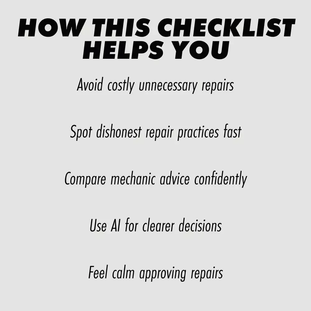 When to Get a Second Opinion on a Car Repair | Printable Car Repair Checklist for Smart Vehicle Owners