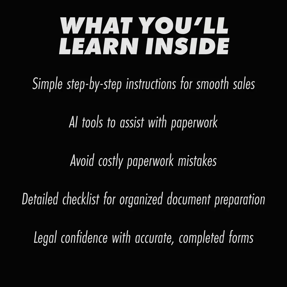 Sell Smart: Your Complete Guide to Car Paperwork – Digital Download for Effortless Car Sales