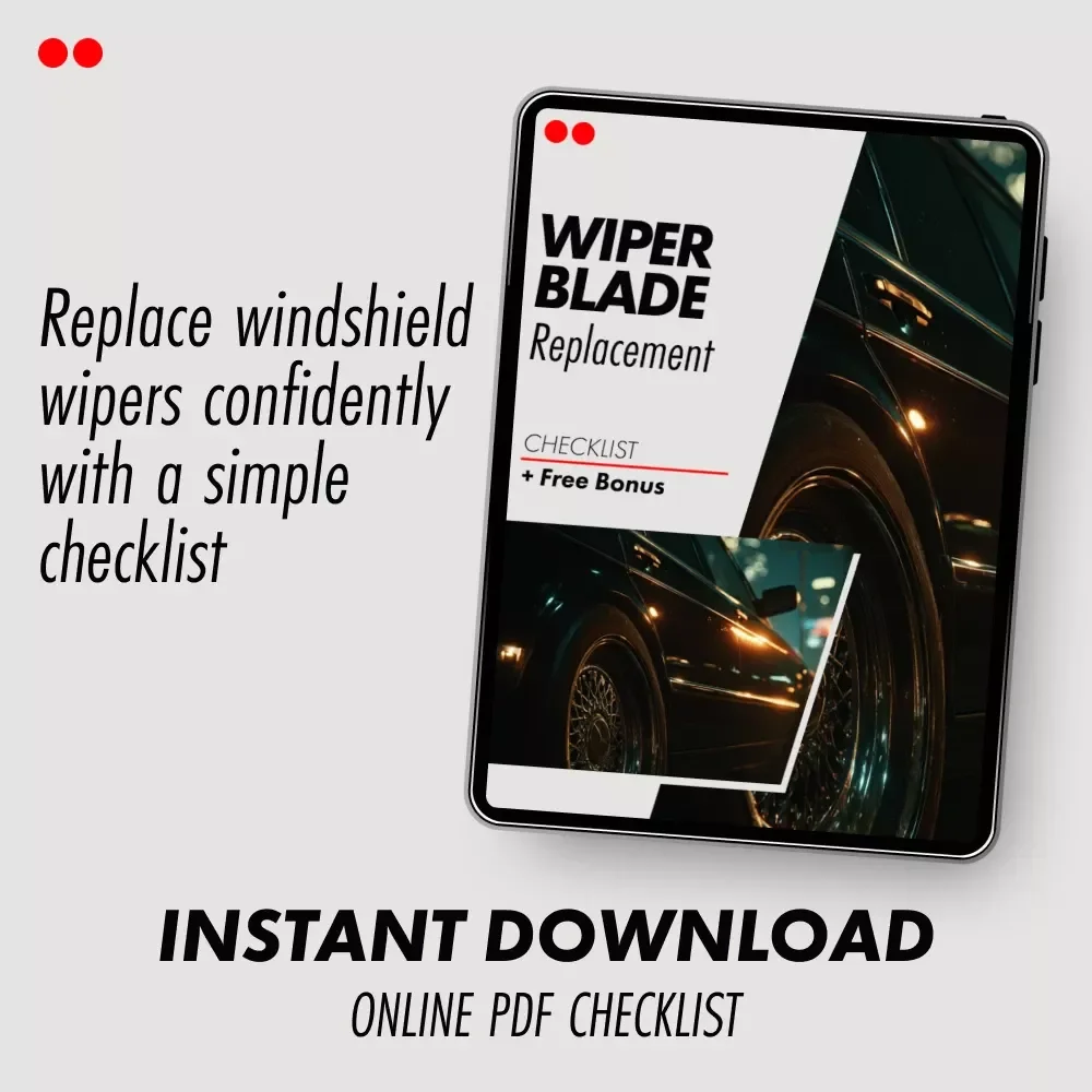 Wiper Blade Replacement Checklist – Easy DIY Car Maintenance Guide, Beginner-Friendly Digital Download for Clear, Streak-Free Windshields