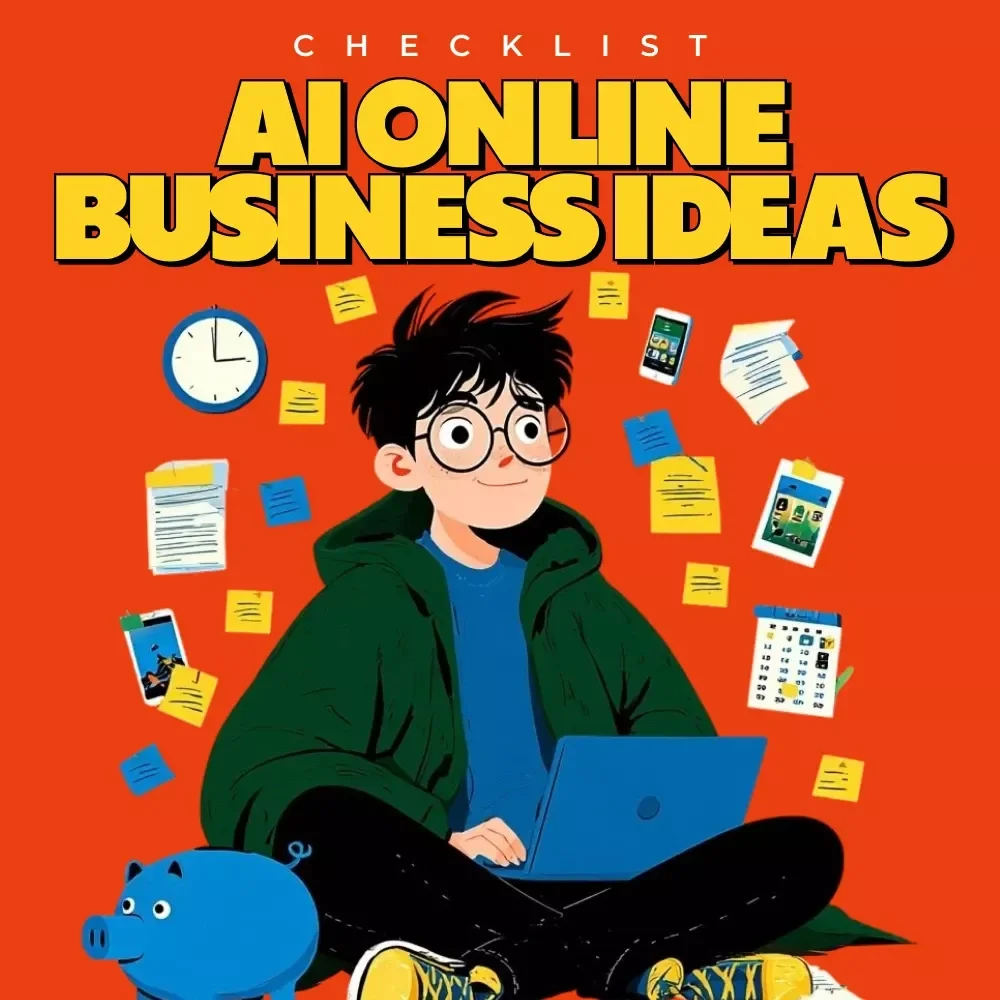 AI Online Business Ideas Checklist | Digital Download Guide for AI Side Hustles, Online Income & AI-Powered Business Planning