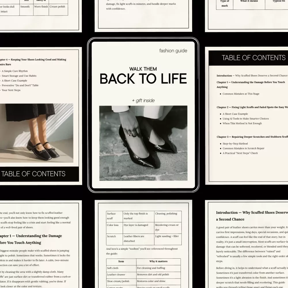 Walk Them Back to Life | Shoe Scuff Repair Guide, Leather Shoe Restoration eBook, Sneaker Scratch Fix Checklist, Digital Download