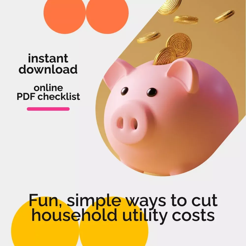 Fun & Frugal Utility Savings Checklist | Printable Energy-Saving Guide, Budget Planner, Home Utility Reduction, Money-Saving eBook for Families & Households