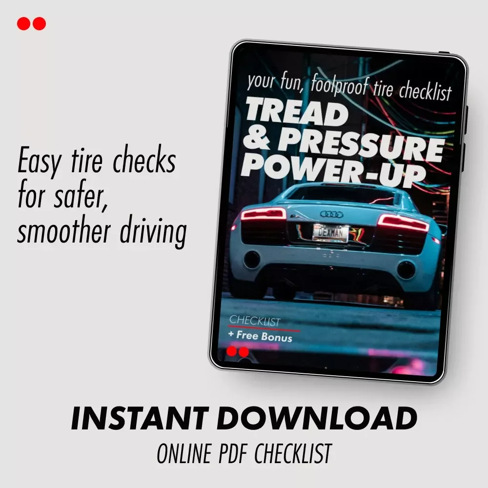 Tread & Pressure Power-Up: Your Fun, Foolproof Tire Checklist | Easy Tire Pressure & Tread Inspection Digital Download for Car Maintenance