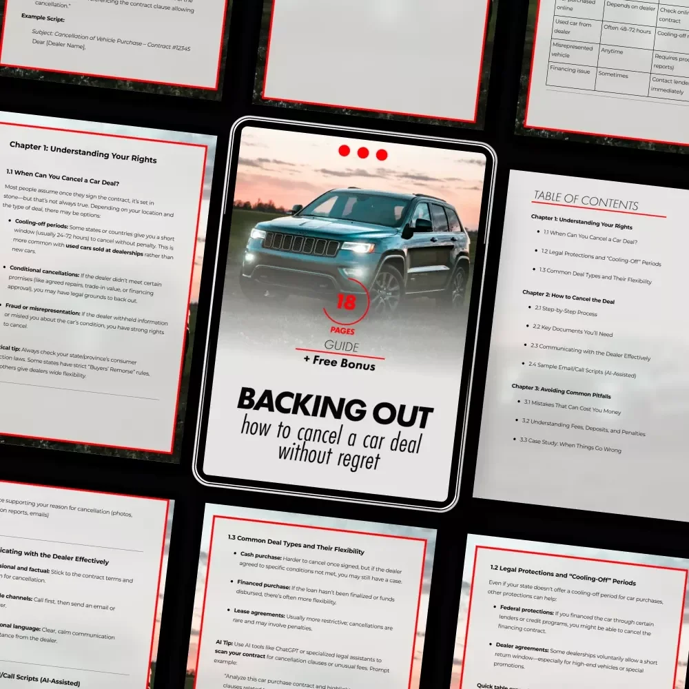 Backing Out: How to Cancel a Car Deal Without Regret - Your Complete Guide to Cancelling Car Purchases and Navigating the Process