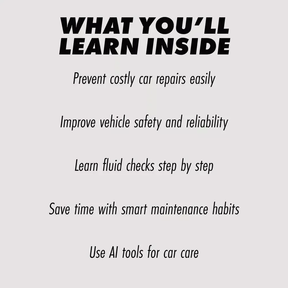 The Smart Driver’s Guide to Checking & Refilling Your Car’s Lifeblood – DIY Car Fluid Maintenance eBook, Engine Oil, Coolant & Brake Fluid Guide, Smart Driver Checklist
