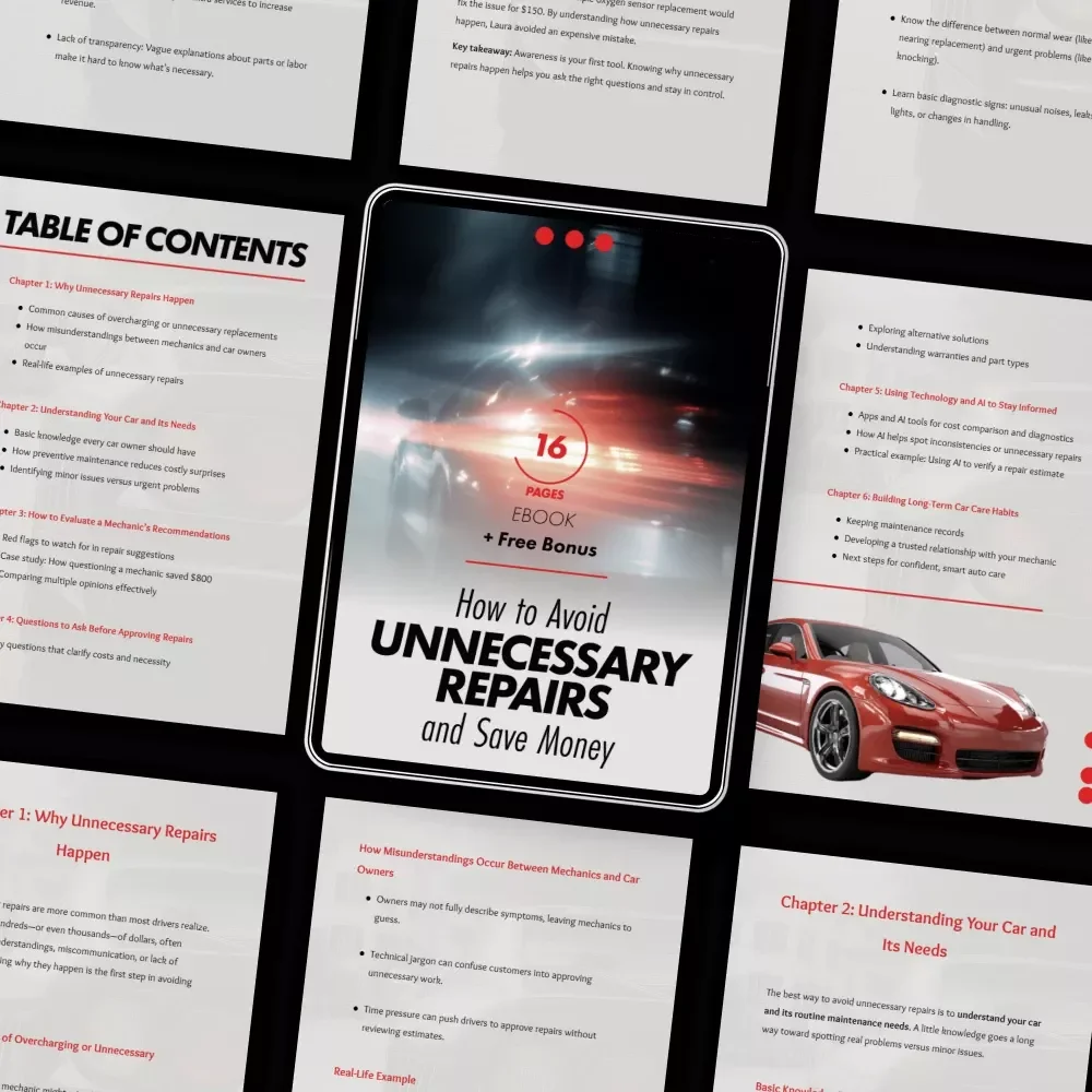 How to Avoid Unnecessary Repairs and Save Money | Smart Auto Care eBook Guide for Car Owners | Practical Tips on how to avoid unnecessary repairs