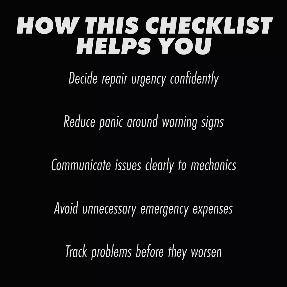 Urgent Car Repairs vs What Can Wait | Smart Vehicle Safety Checklist for Stress-Free Decisions & Cost-Saving Maintenance