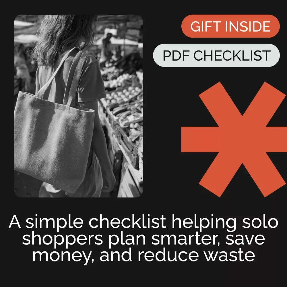 The Solo Smart Shopping Checklist – Shopping List for Single Person | Digital Grocery Planner & Minimal Waste Guide