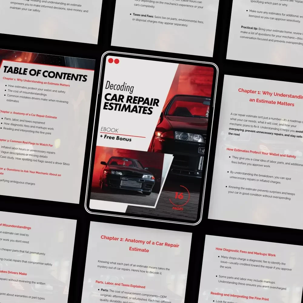 Decoding Car Repair Estimates – Practical eBook Guide for Smart Drivers | Learn how to understand a car repair estimate & Avoid Costly Mistakes
