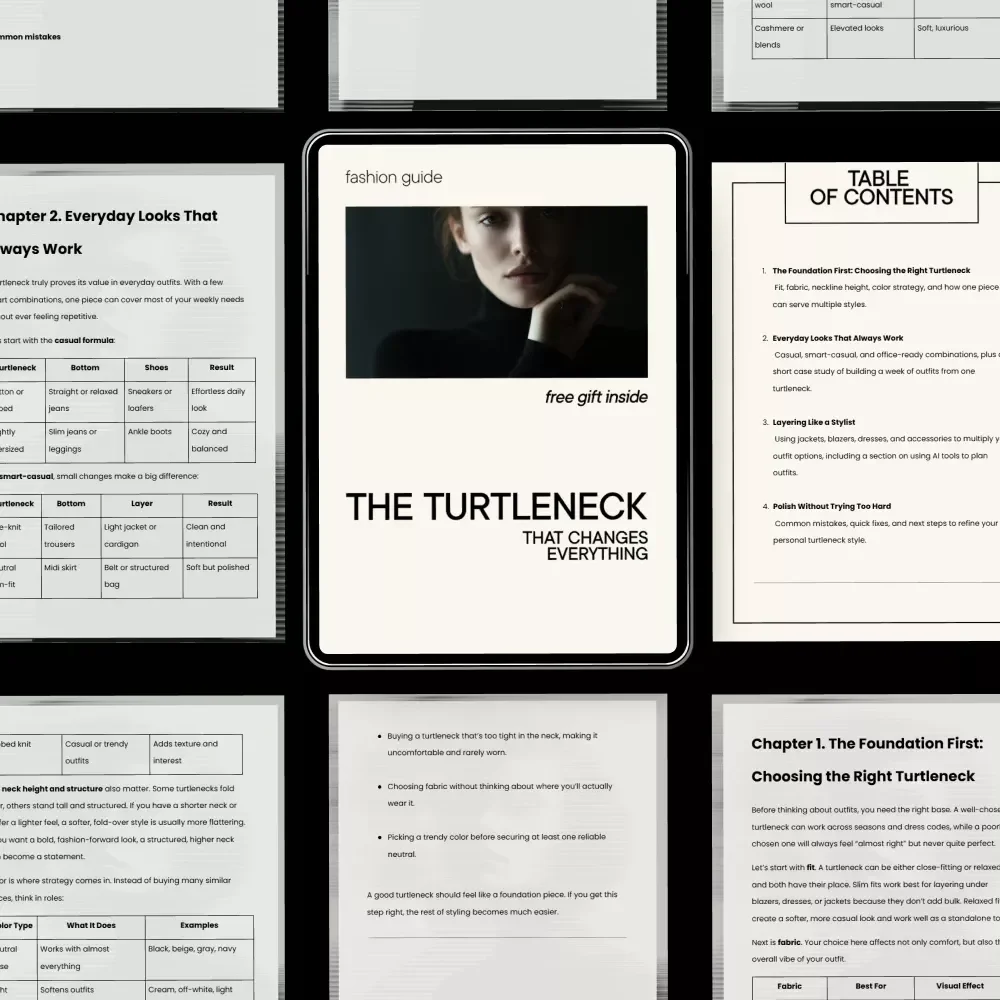 The Turtleneck That Changes Everything – Timeless Style Guide, Capsule Wardrobe eBook, Everyday Outfits & Layering Checklist