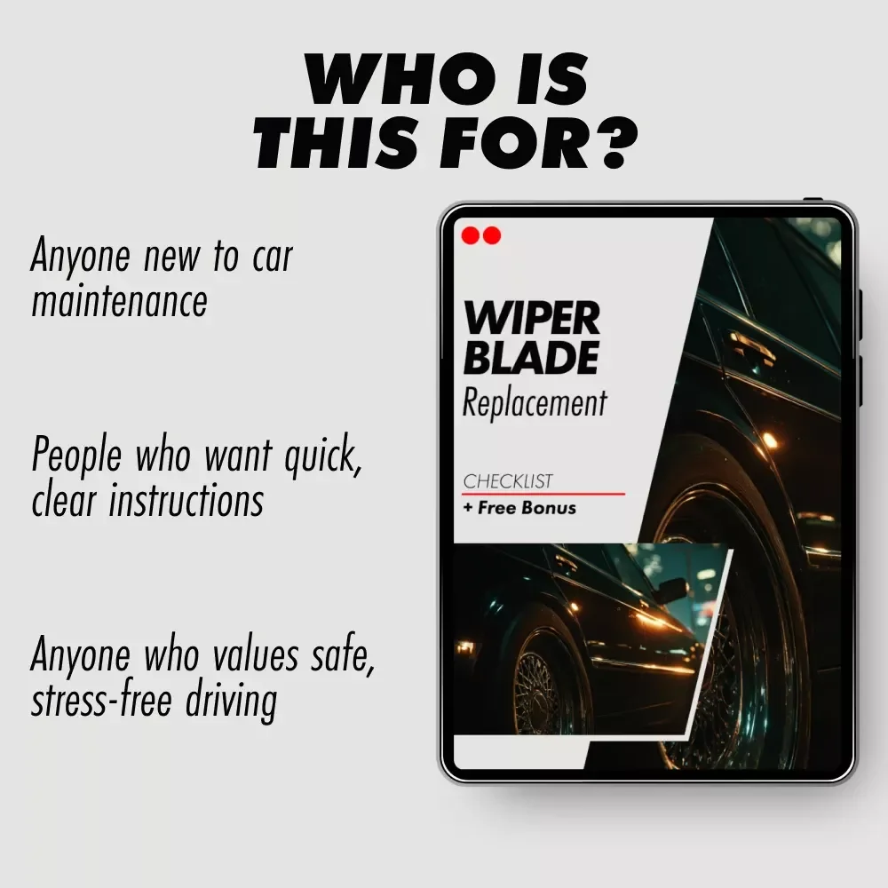 Wiper Blade Replacement Checklist – Easy DIY Car Maintenance Guide, Beginner-Friendly Digital Download for Clear, Streak-Free Windshields