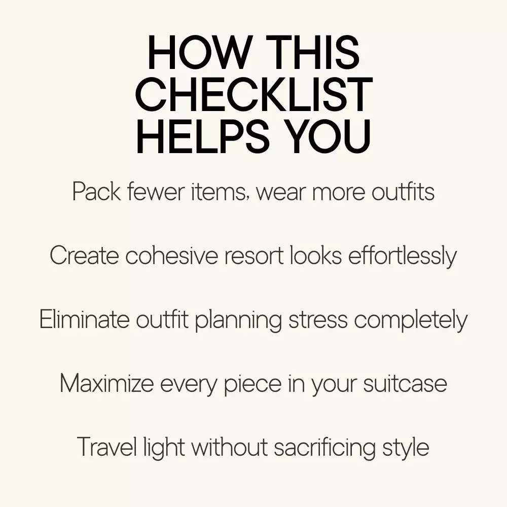Resort Wear Essentials Checklist – Ultimate Resort Packing Checklist, Capsule Wardrobe Guide, Beach Vacation Outfit Planner, Digital Download