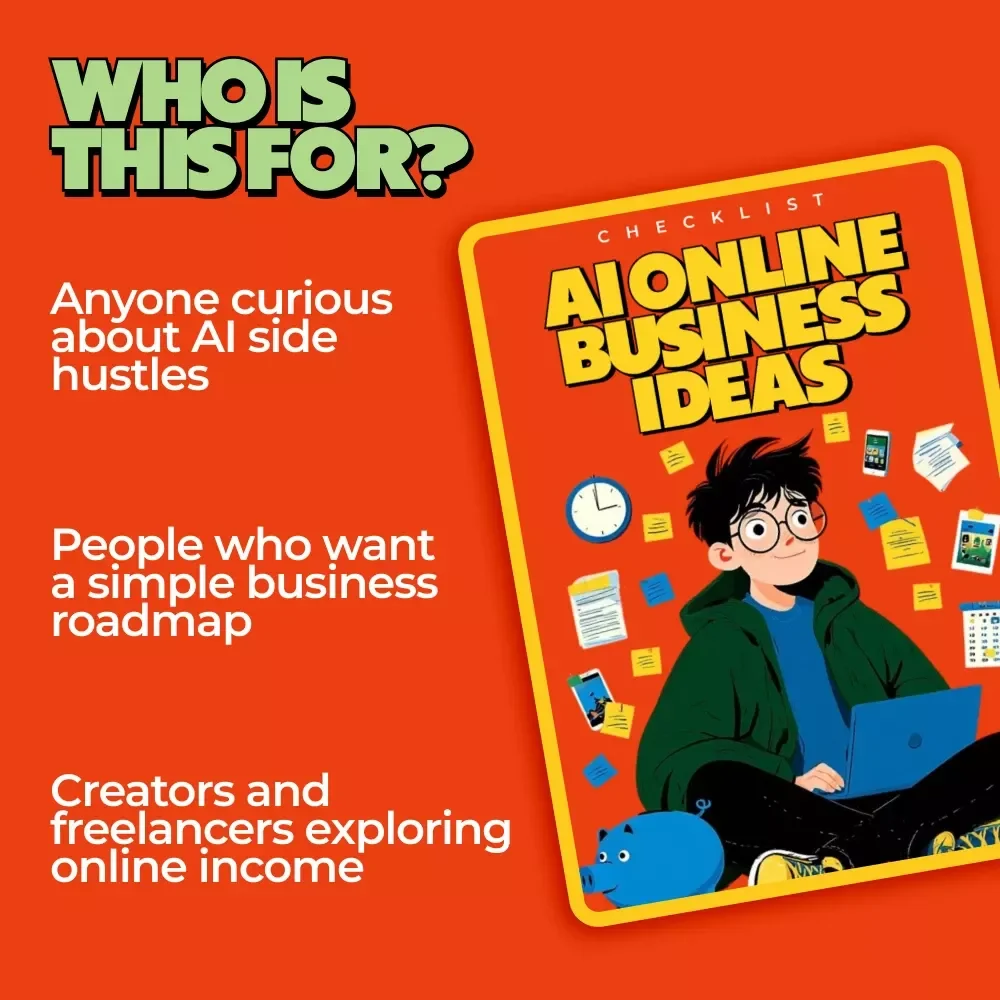 AI Online Business Ideas Checklist | Digital Download Guide for AI Side Hustles, Online Income & AI-Powered Business Planning