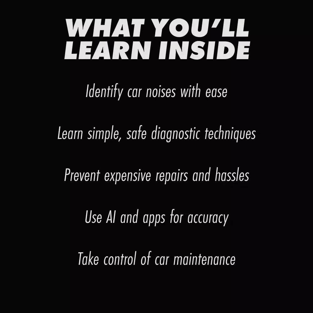 Figuring Out Your Car’s Noises – The Ultimate Guide to Diagnosing & Fixing Your Car’s Sounds – eBook Download