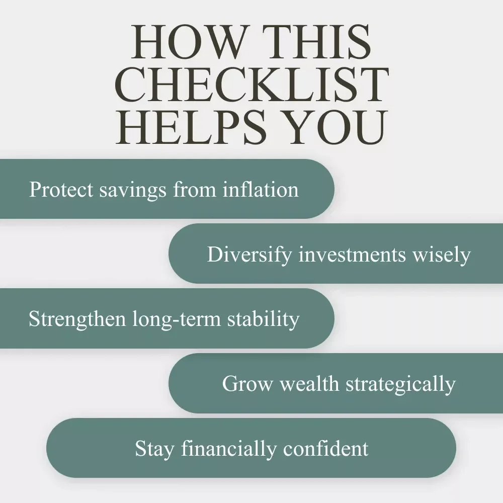 Inflation-Proof Your Wealth Checklist | Simple Guide to Inflation-Resistant Investment Options | Build a Strong Portfolio That Thrives in Any Economy | Digital Download