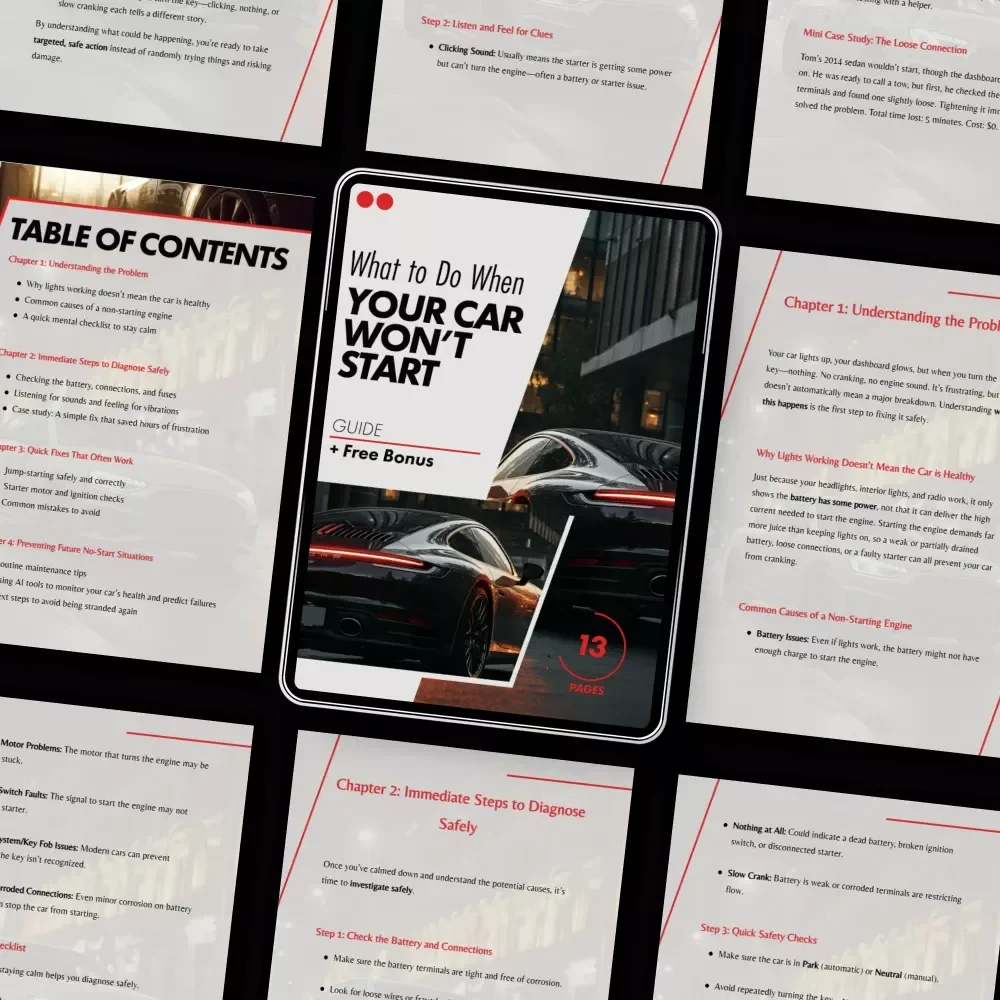 What to Do When Your Car Won’t Start – Practical Step-by-Step Guide for When My Car Won't Start But the Lights Work | Instant Digital Download
