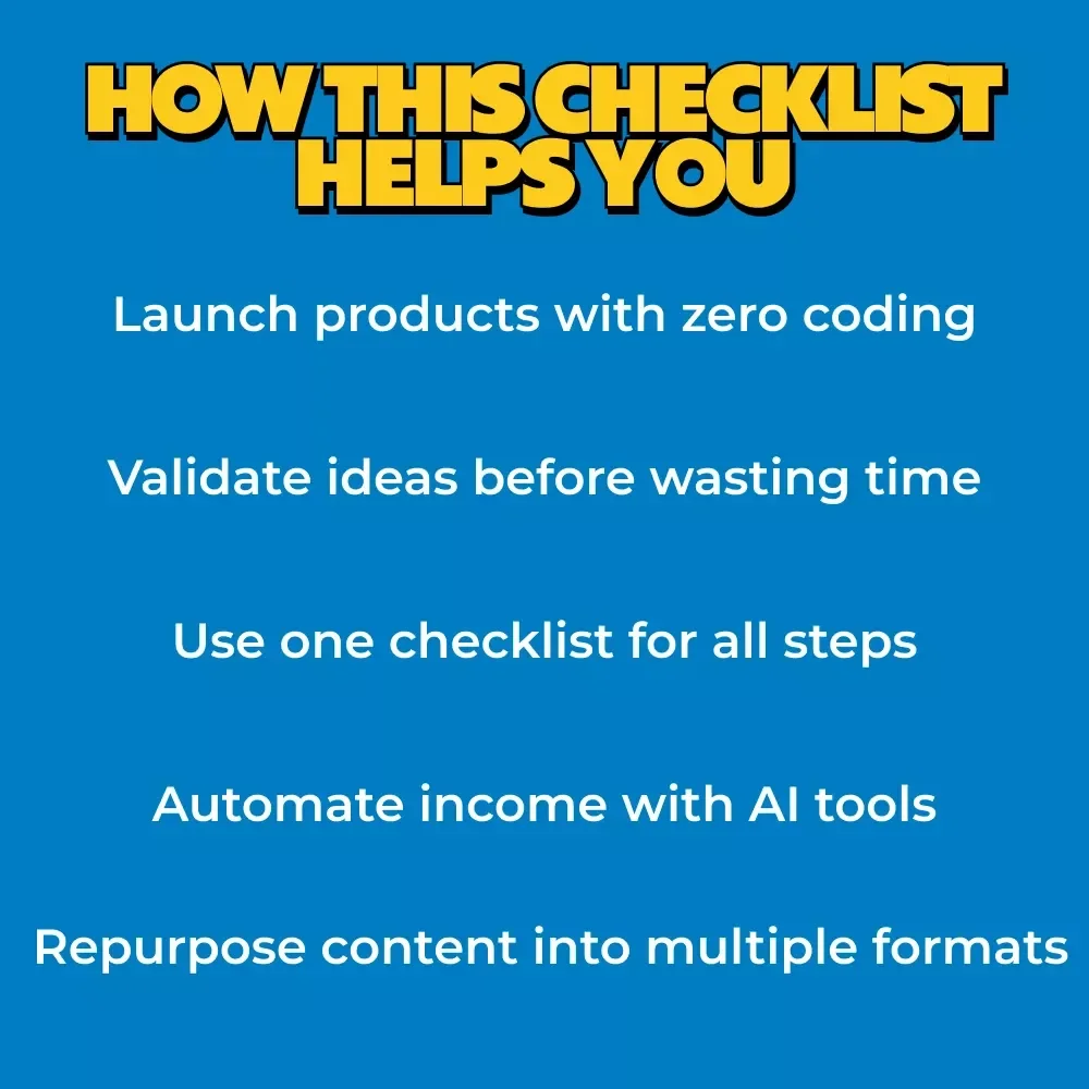 AI Passive Income Ideas That Actually Work | Digital Download Checklist, AI Side Hustle Guide, Online Business eBook, Automation Income Planner