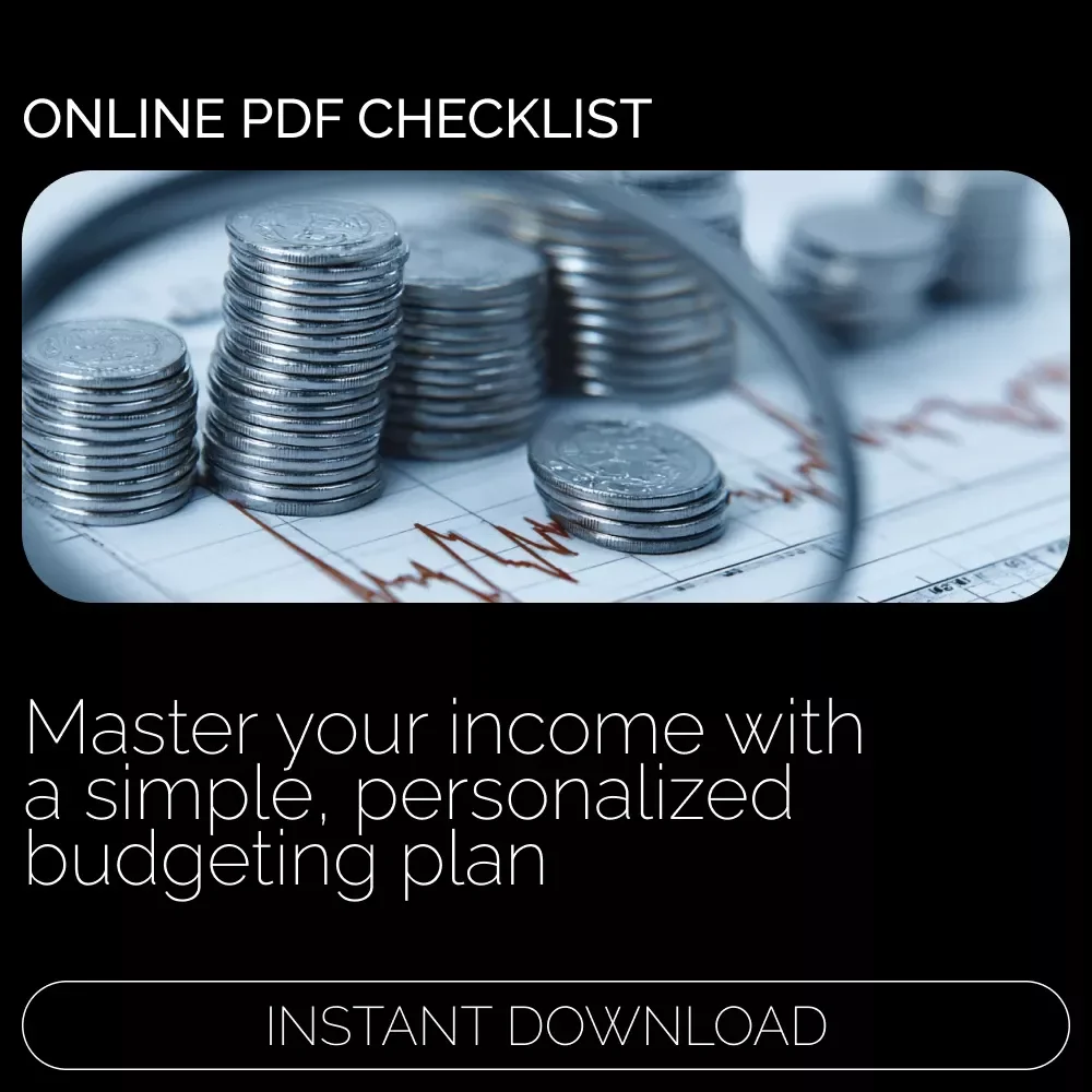 Fun & Easy Income Budgeting Checklist | Budget Planner Printable | Digital Budgeting Guide for Simple Money Management & Personal Finance Organization