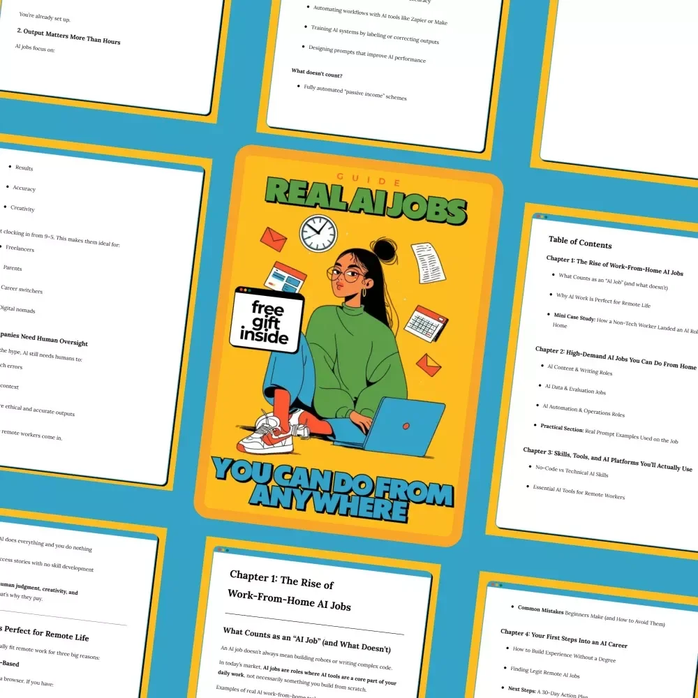 Real AI Jobs You Can Do From Anywhere – Remote Work eBook | Work-From-Home AI Jobs Guide | Digital Download for Beginners & Non-Tech Professionals