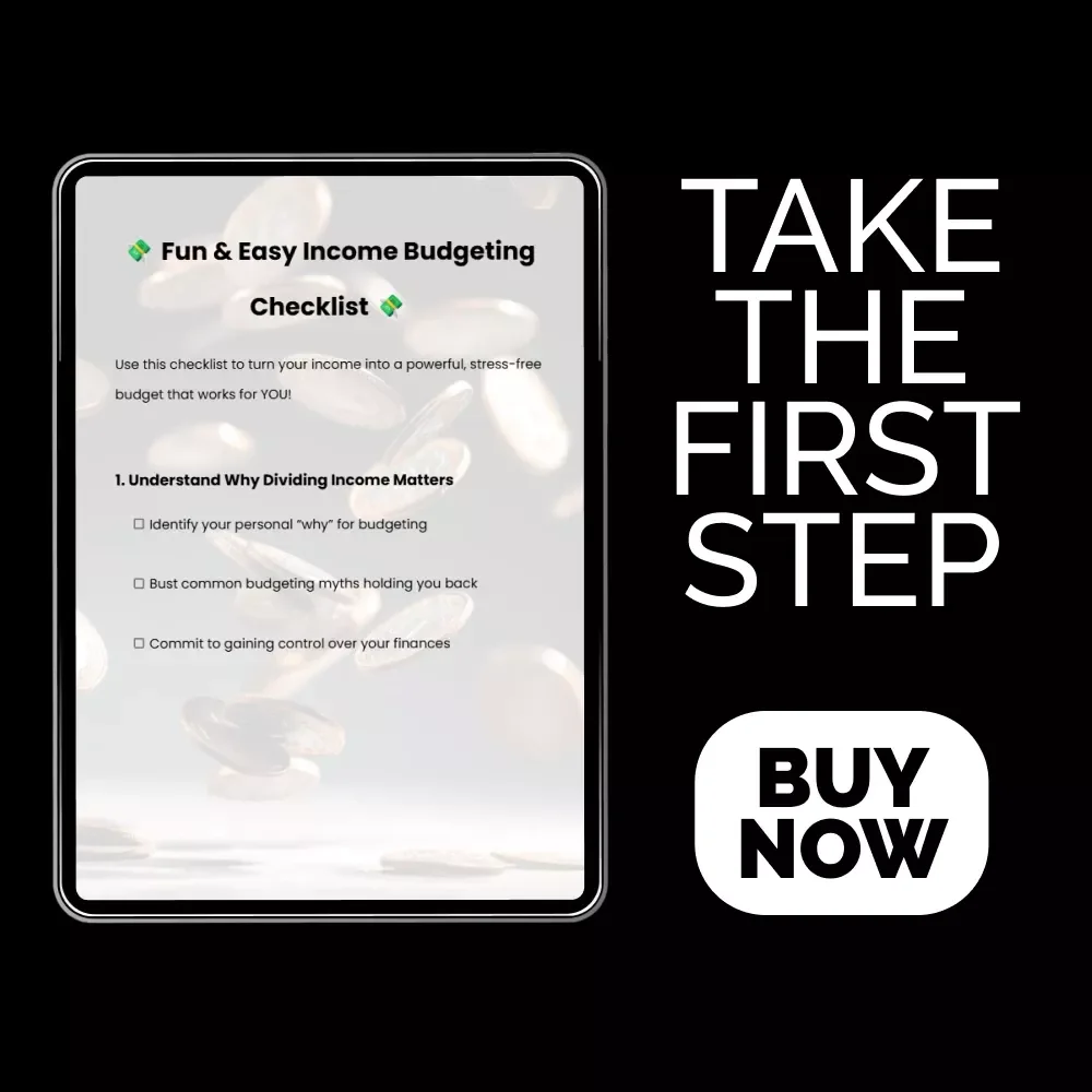 Fun & Easy Income Budgeting Checklist | Budget Planner Printable | Digital Budgeting Guide for Simple Money Management & Personal Finance Organization