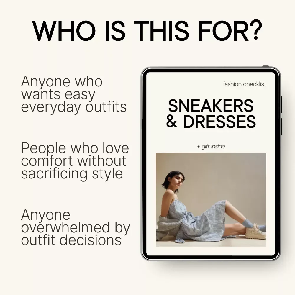 Sneakers & Dresses Checklist | Everyday Outfit Guide, Casual Chic Style Planner, Digital Fashion Checklist for Easy Dress & Sneaker Pairing