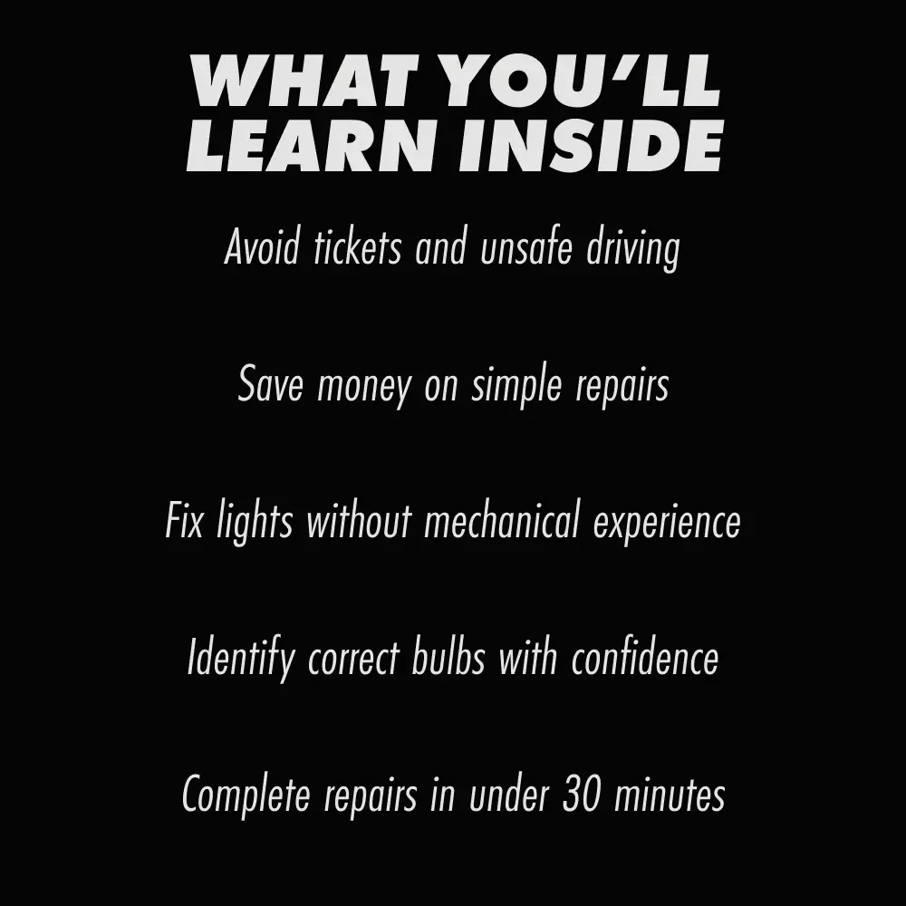 Replacing Headlight and Taillight Bulbs | DIY Car Light Replacement Guide, Step-by-Step Auto Maintenance eBook, Beginner-Friendly Digital Download
