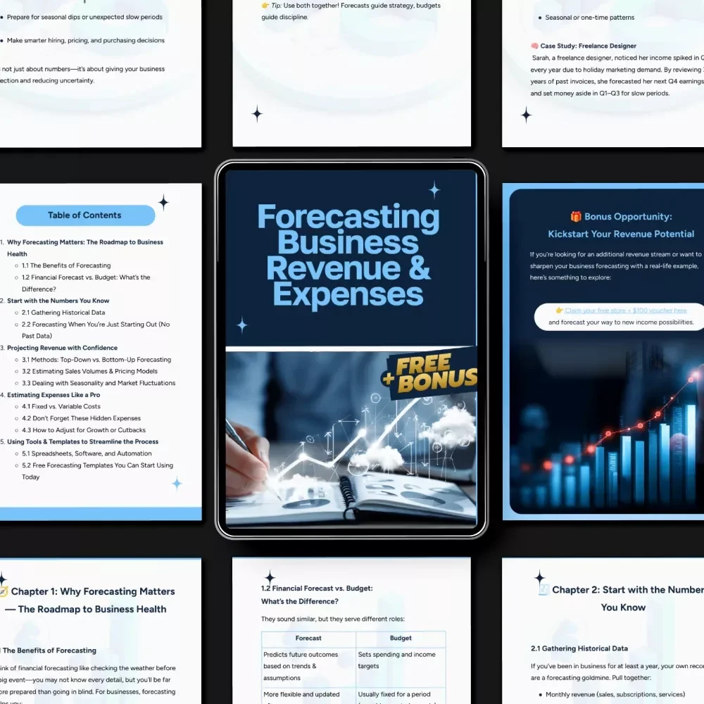 Forecasting Business Revenue & Expenses | Ebook Guide for Entrepreneurs, Small Businesses, and Startups | Master how to forecast business revenue and expenses with Confidence