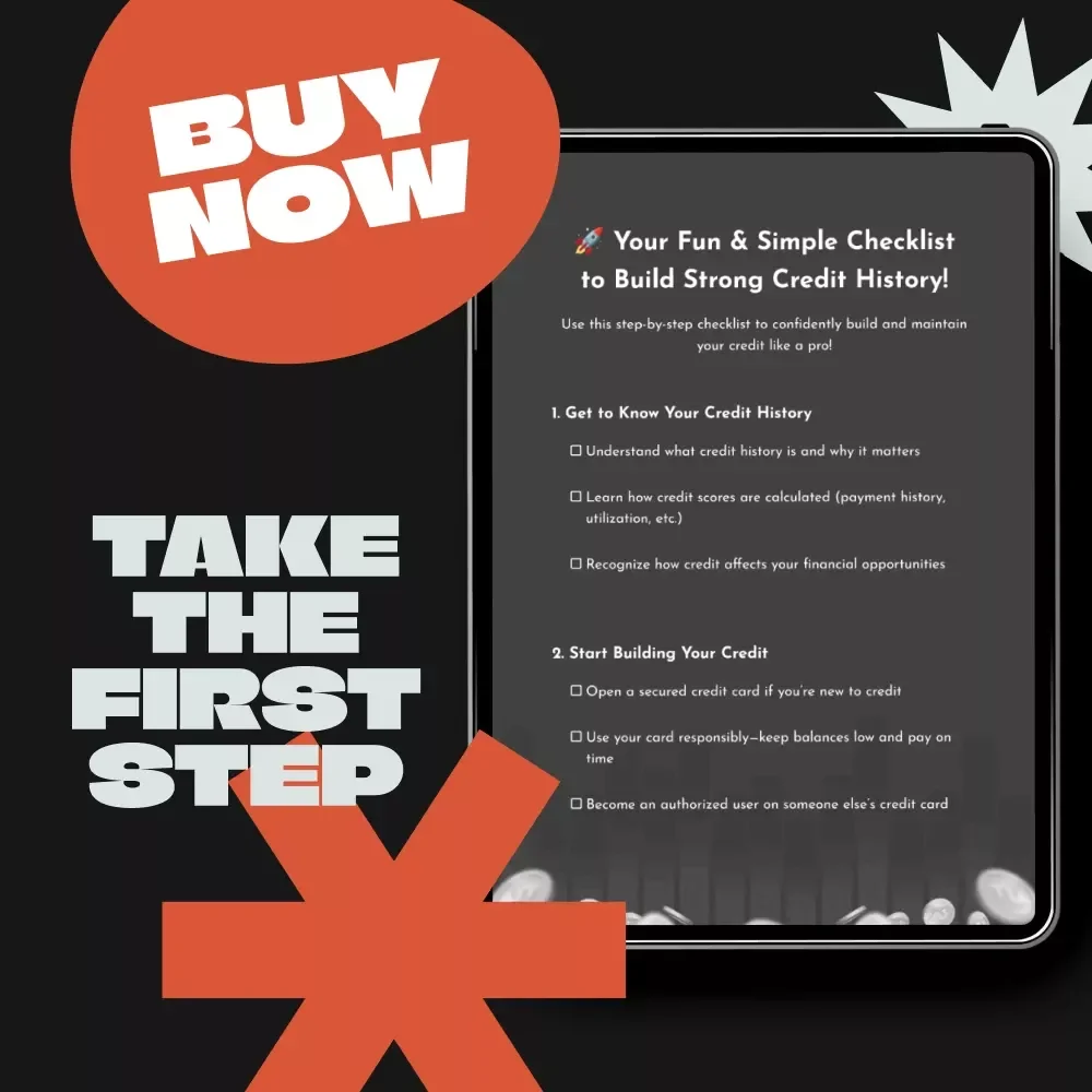 Your Fun & Simple Checklist to Build Strong Credit History | Credit Score Guide, Credit Building Checklist, Beginner-Friendly Financial Planning Tool, Digital Download