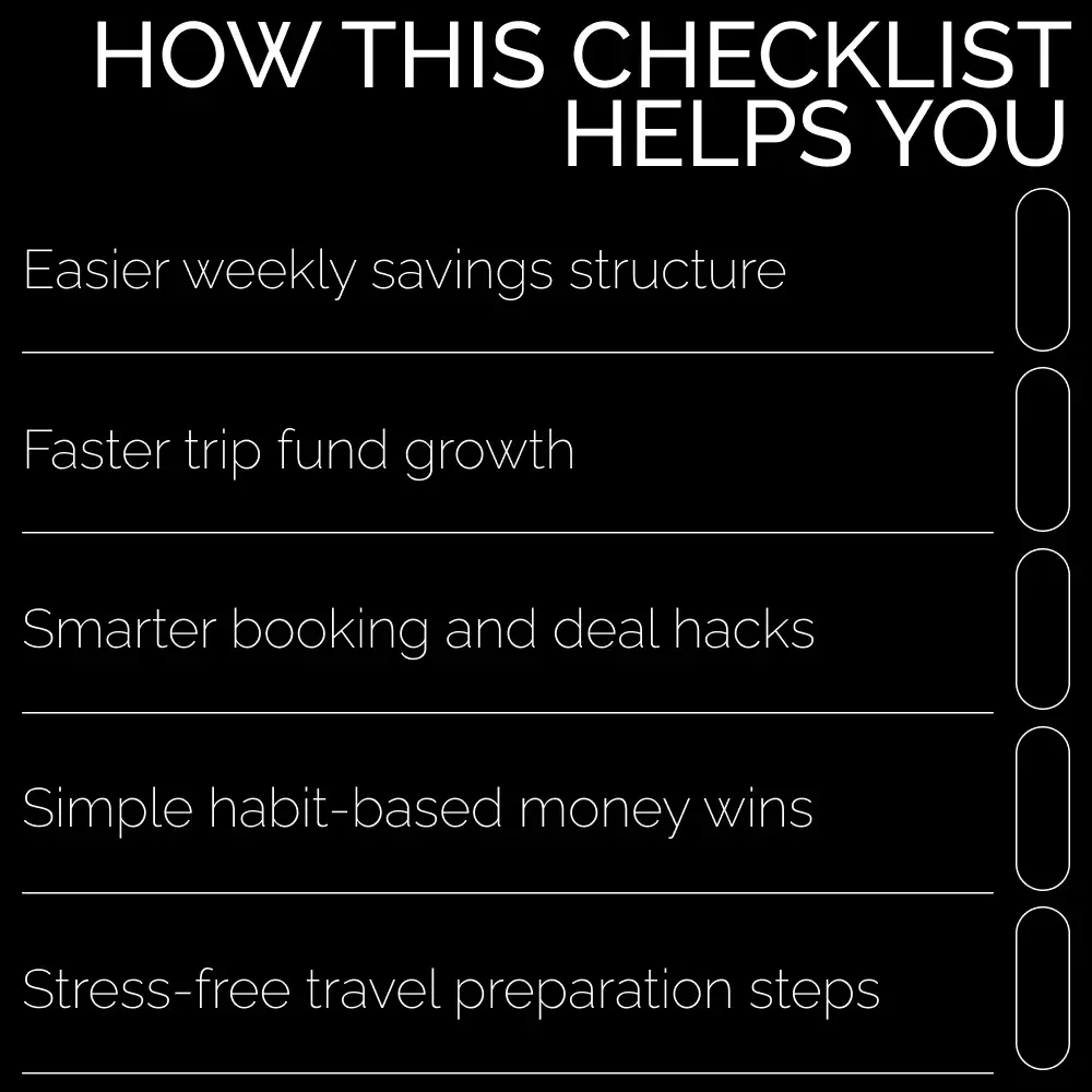 The Ultimate Vacation Savings Checklist: Escape Smart, Travel Far – Printable Travel Budget Planner, Money-Saving Checklist, Vacation Money Saving Hacks Guide for Stress-Free Trip Planning