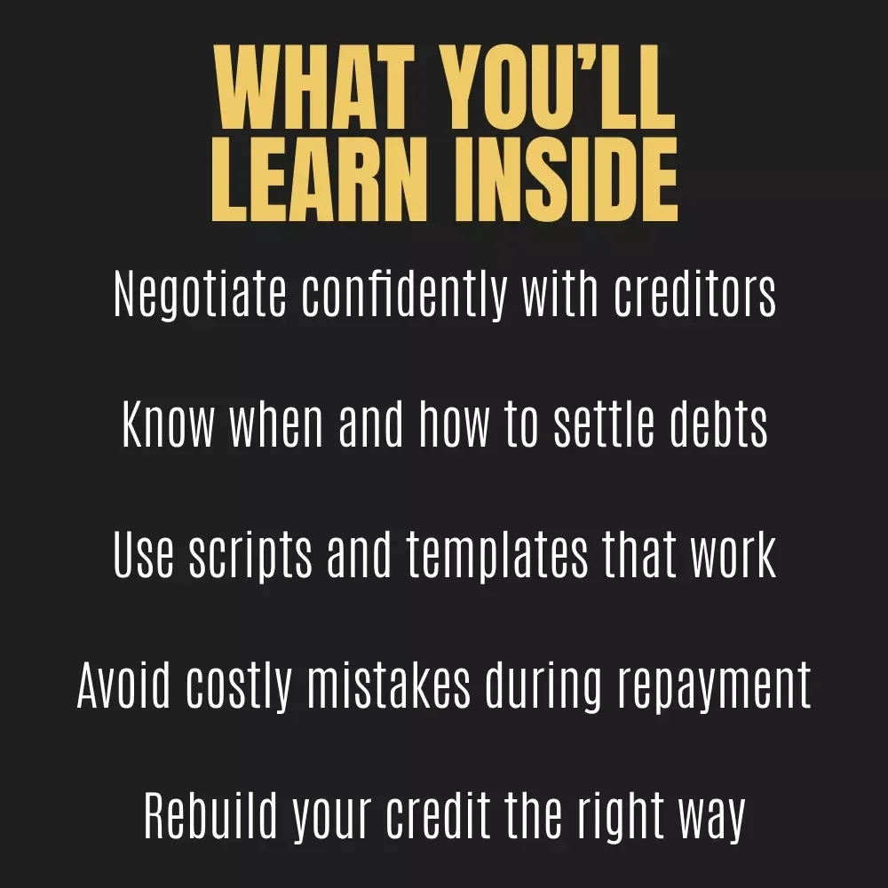 The Low-Cost Guide to Paying Off Debt for Less Than You Owe | Digital eBook for How to Settle a Debt for Less and Rebuild Credit Confidence