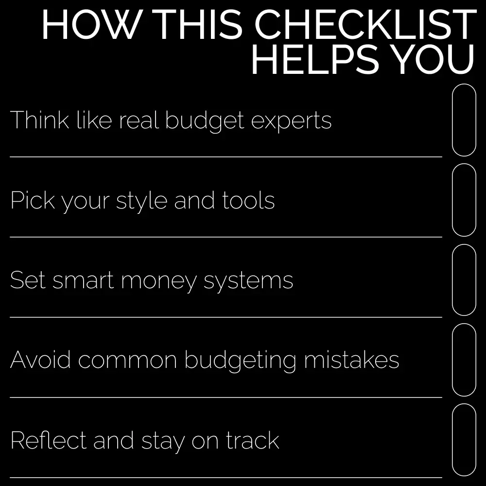 Budget Like an Expert: Your Pro-Level Checklist | Printable Budget Experts Digital Download, Money Management Checklist, Personal Finance Planner