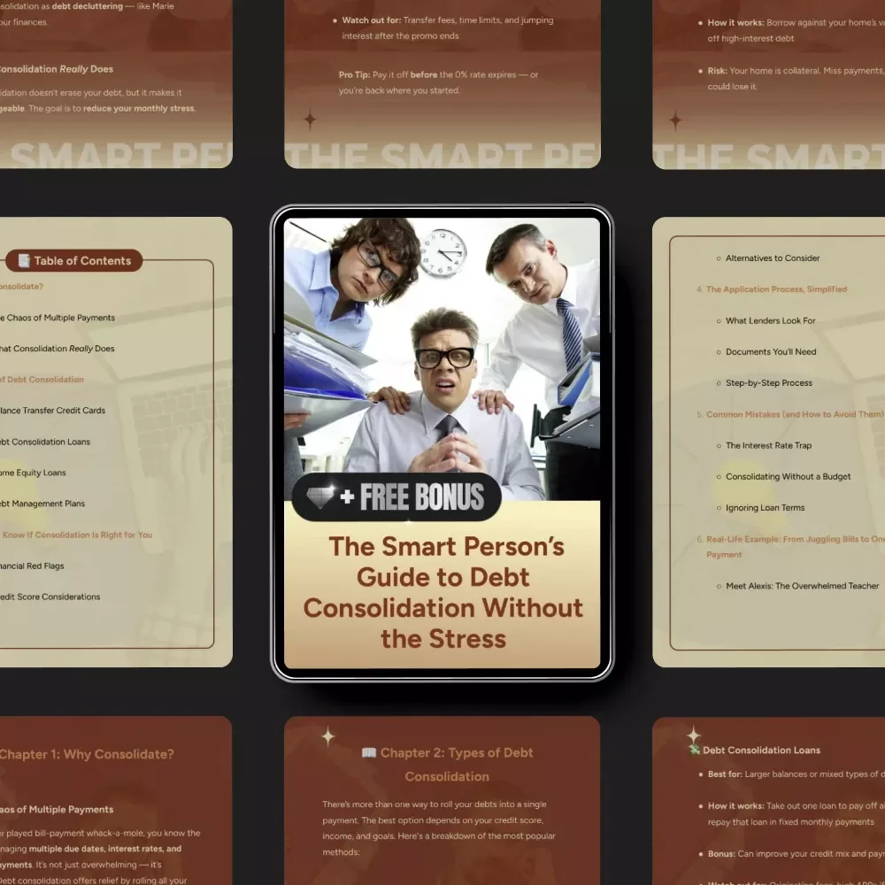 The Smart Person’s Guide to Debt Consolidation Without the Stress | Digital eBook on How to Consolidate Debt Into One Payment and Simplify Your Finances