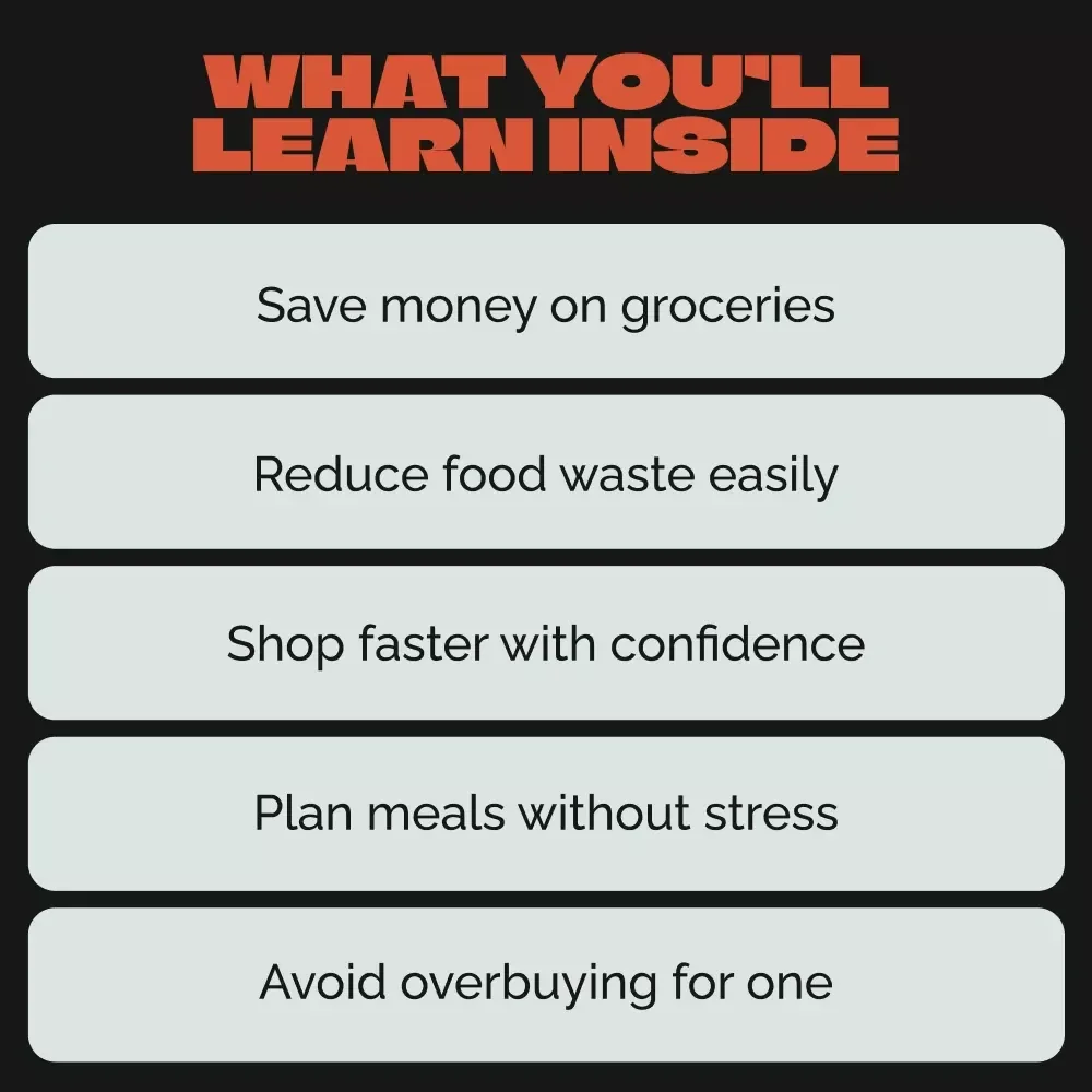 Solo Shopping Simplified: Your Single-Person Shopping List Guide | Digital Download, Minimalist Grocery Planner, shopping list for single person