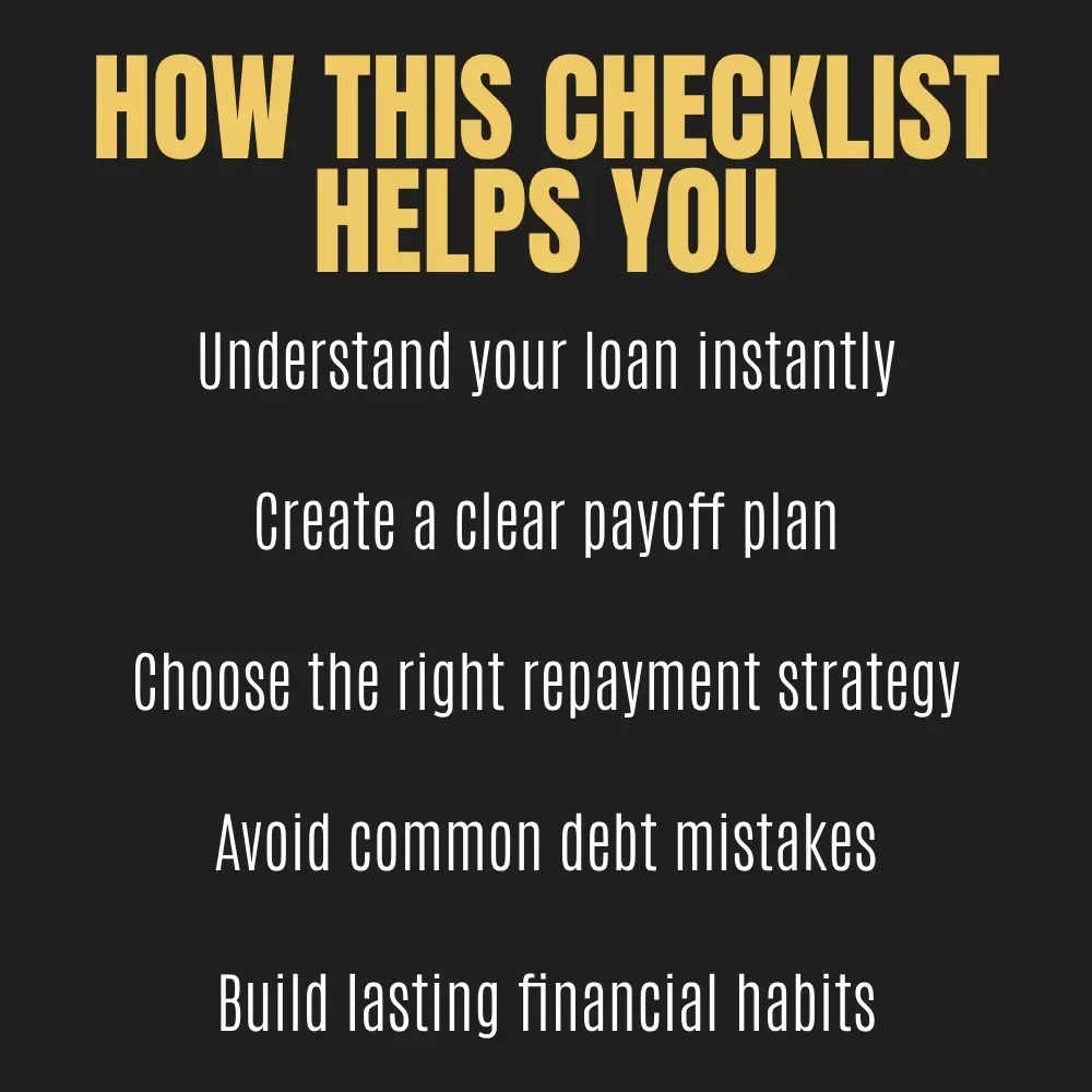 The Loan Repayment Power Checklist – Digital Download Guide on how to repay loan quickly, Smart Debt Payoff Planner, Printable Financial Checklist, Instant Budget Tool for Faster Loan Freedom