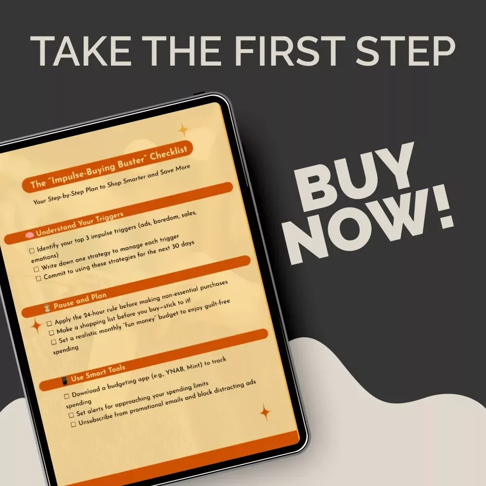 The “Impulse-Buying Buster” Checklist | How to Avoid Impulse Buying | Printable Budgeting & Mindful Spending Guide