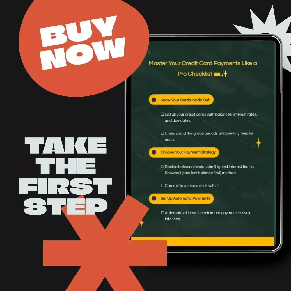 Master Your Credit Card Payments Like a Pro Checklist | Credit Card Payment Strategies | Debt-Free Planner | Printable Finance Checklist