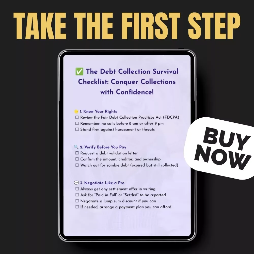 The Debt Collection Survival Checklist: Conquer Collections with Confidence | Debt Help Printable, FDCPA Rights Guide, Debt Validation, Credit Repair Tools