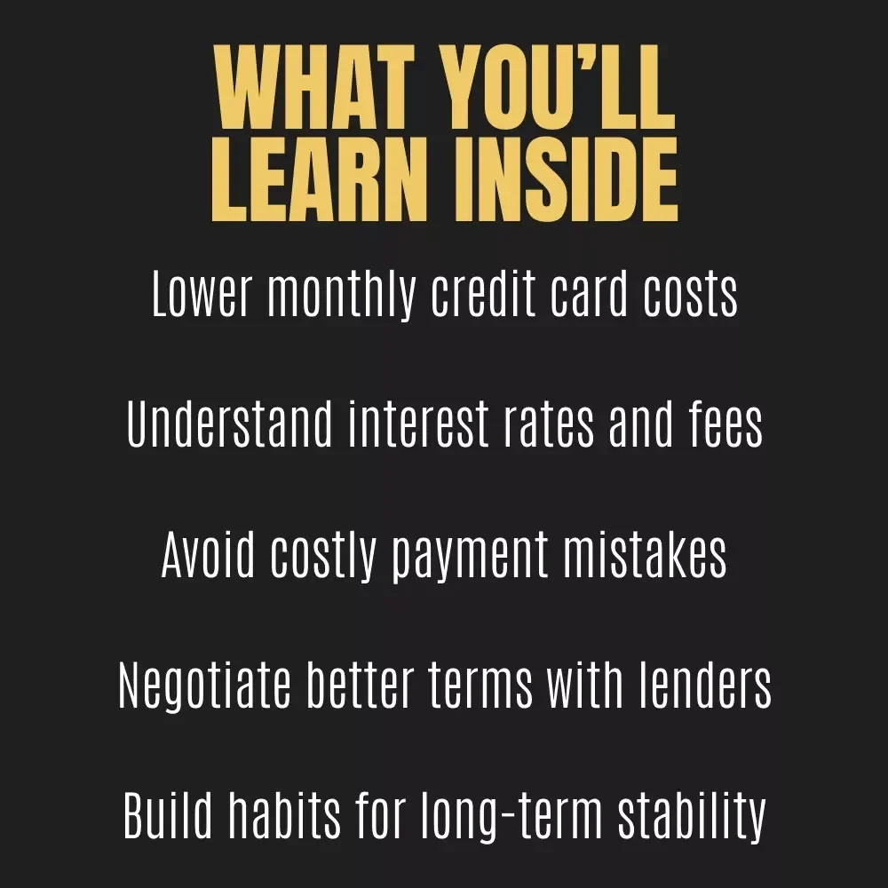 A Practical Guide to Regaining Control over Credit Card Payments | Digital eBook for How to Lower Credit Card Payments and Build Financial Freedom