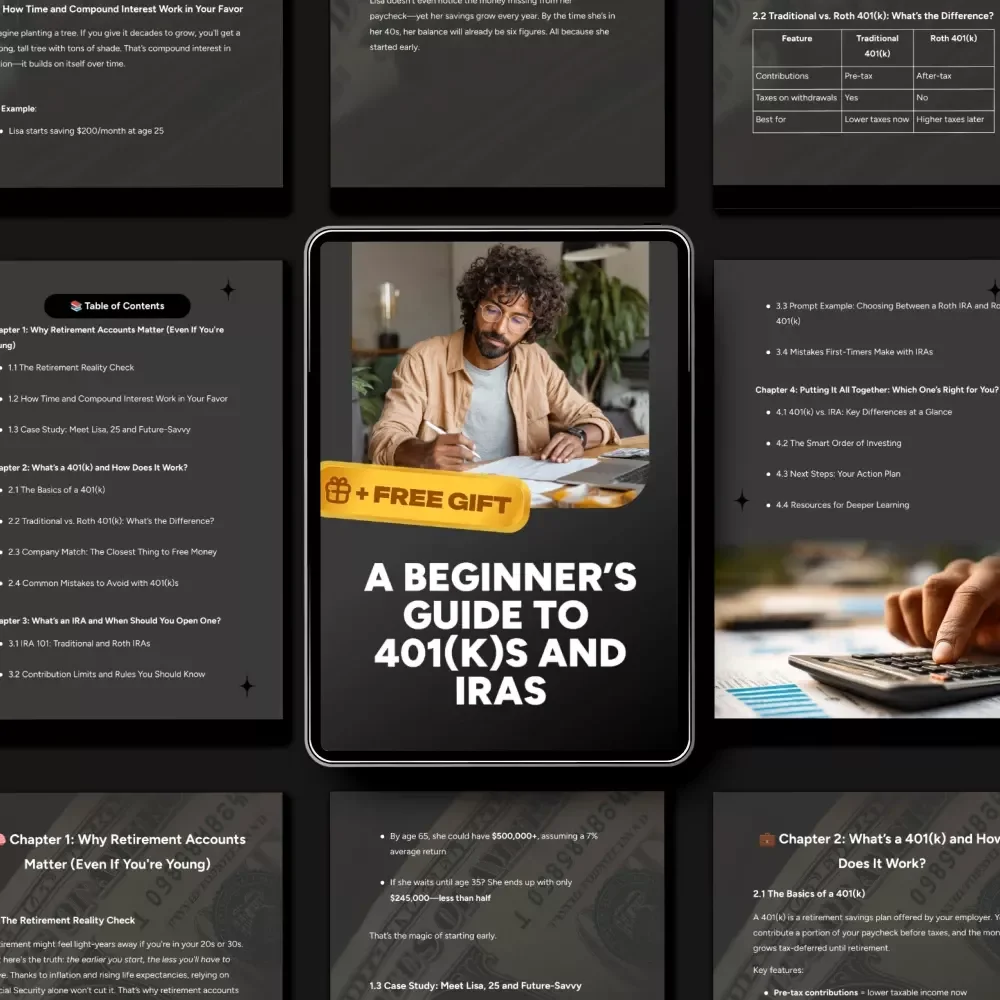 A Beginner’s Guide to 401(k)s and IRAs | Easy Retirement Guide for Beginners | 401(k) and IRA Explained Digital Download