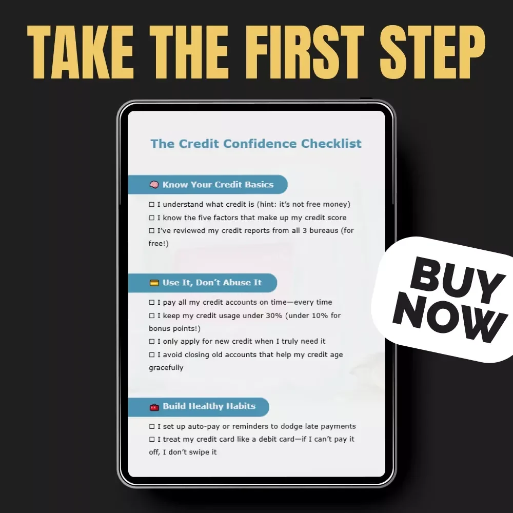 The Credit Confidence Checklist | Printable & Digital Download for Smart Money Habits | Credit Score Wellness Guide | How to Use Credit Responsibly