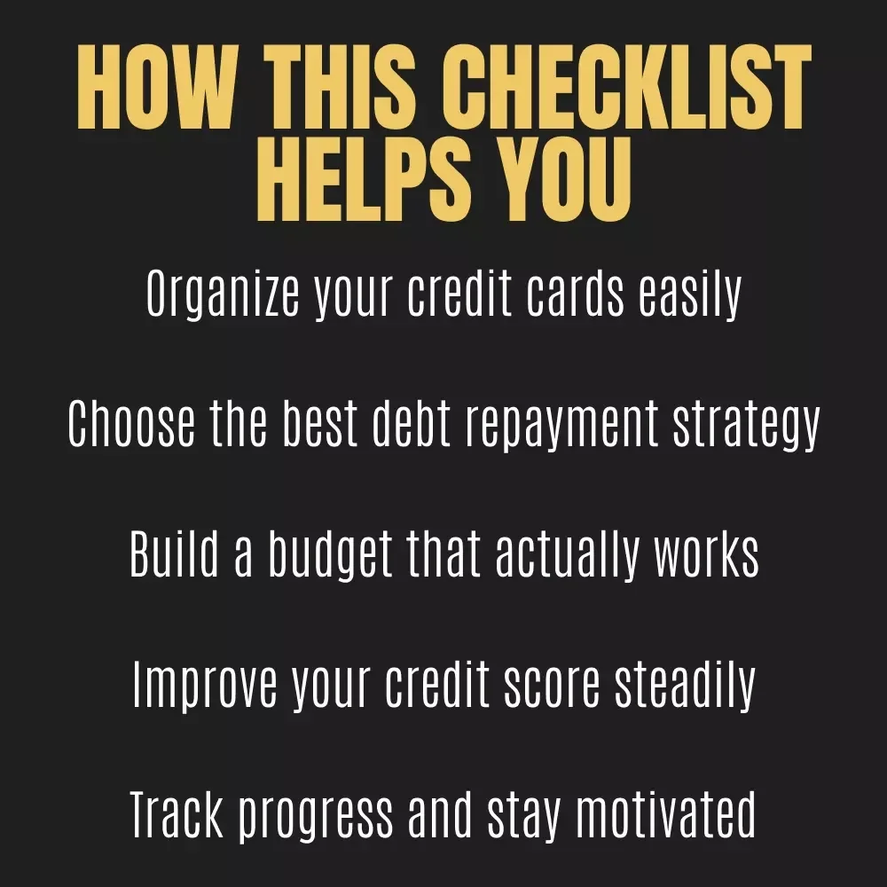 The Credit Card Debt Relief Action Plan | Printable Checklist for How to Get Out of Crippling Debt, Budgeting & Smart Money Management