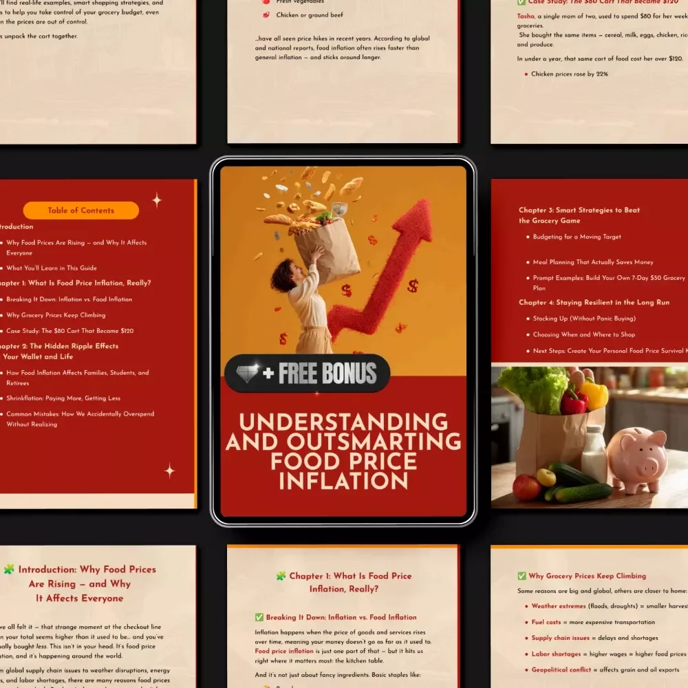 Understanding and Outsmarting Food Price Inflation — Budget-Savvy Digital Guide for Navigating Rising Grocery Costs | Printable & Editable Money-Saving Resource | Learn to Beat food price inflation