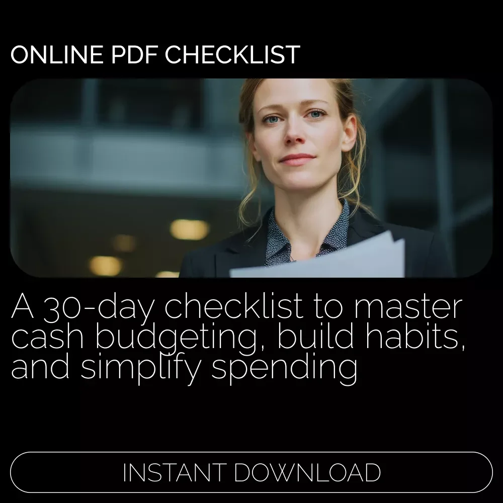 The Cash Confidence Checklist: Your 30-Day Guide to Mastering the Paper Budget Life | Printable Budget Planner | Cash Envelope System | Cash-Only Budget System | Financial Wellness Checklist