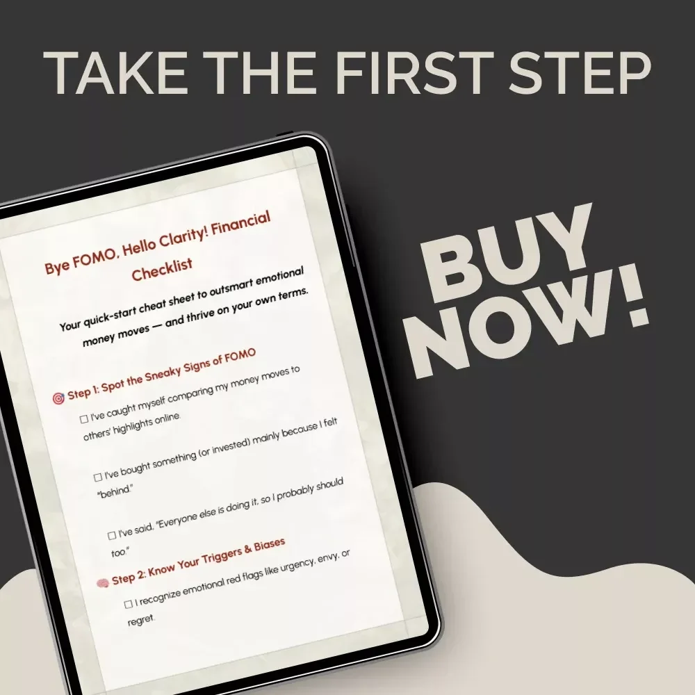 Bye FOMO, Hello Clarity! Financial Checklist | Digital Download | Behavioral Finance Tool for Smarter Money Mindset, Intentional Investing & Spending Habits | Printable PDF