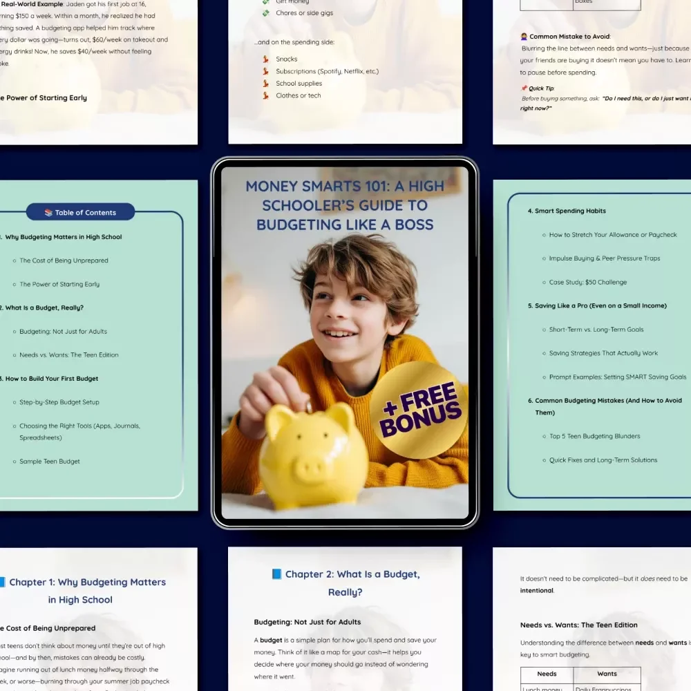 Money Smarts 101: A High Schooler’s Guide to Budgeting Like a Boss – Teen Budgeting Ebook for Beginners | Financial Literacy for Youth | Student Money Management Digital Download