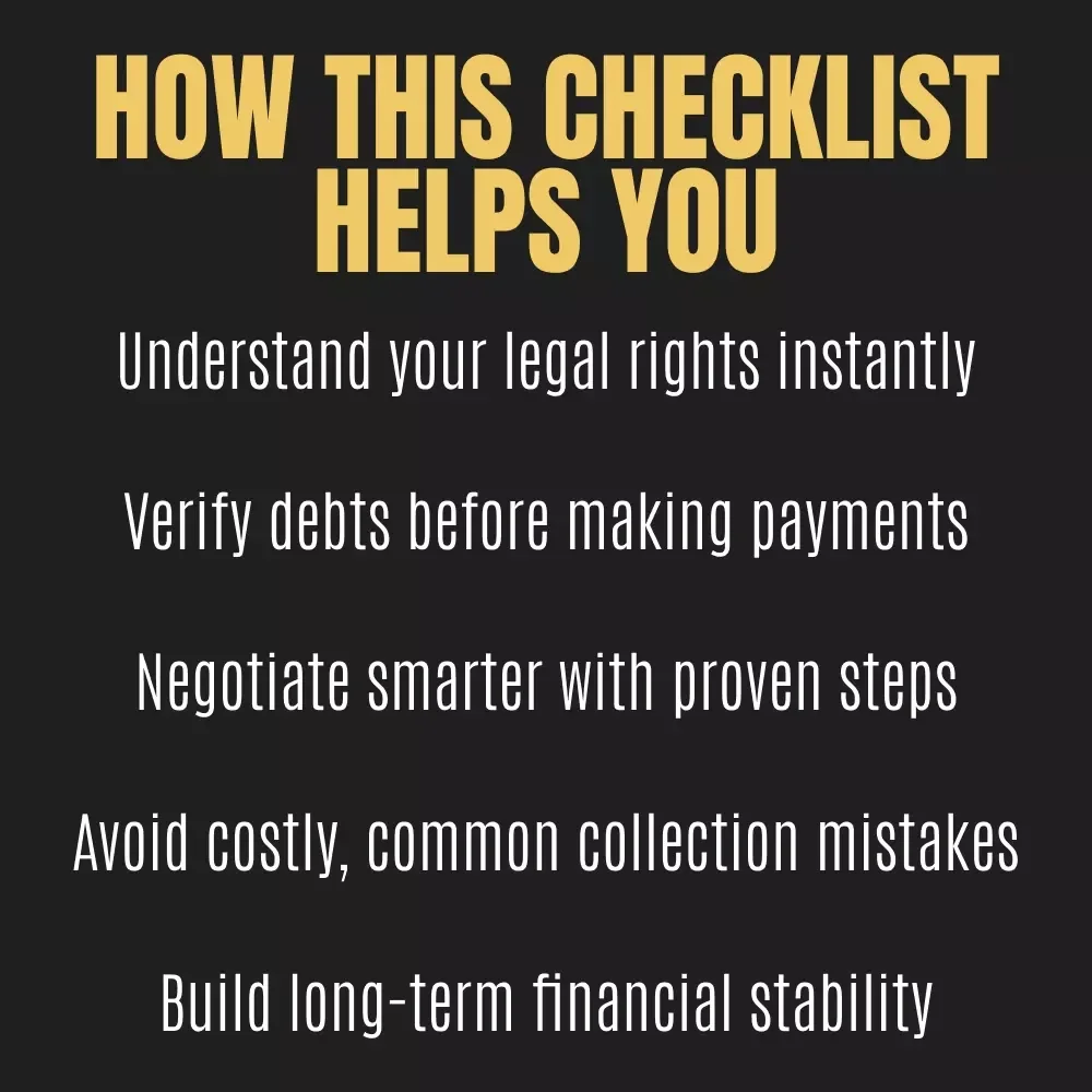 The Debt Collection Survival Checklist: Conquer Collections with Confidence | Debt Help Printable, FDCPA Rights Guide, Debt Validation, Credit Repair Tools