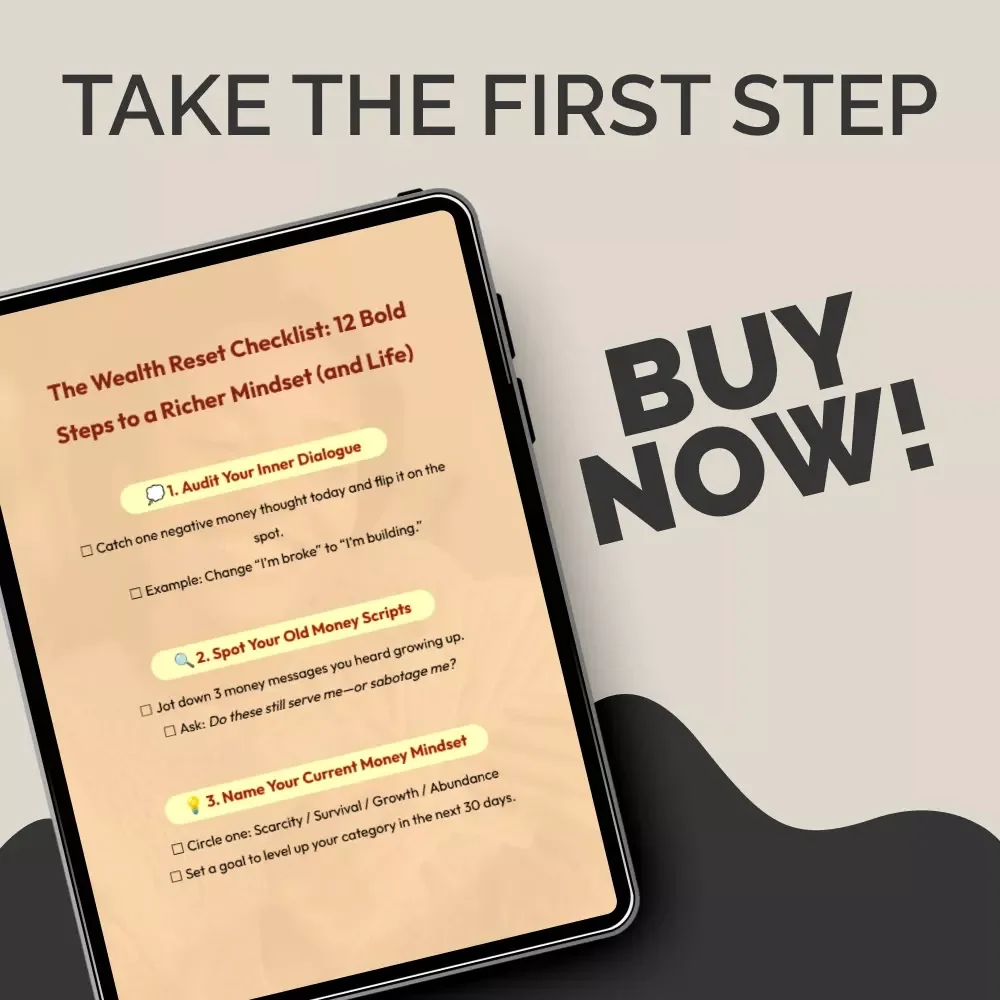 The Wealth Reset Checklist: 12 Bold Steps to a Richer Mindset (and Life) | Money Mindset Transformation Printable, Financial Growth Guide, Digital Download