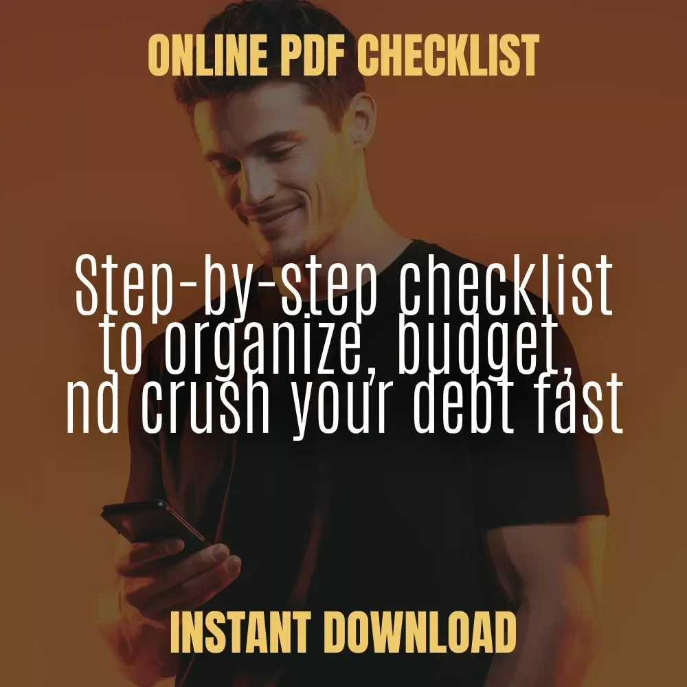 Your Step-by-Step Checklist to Crush Debt Fast | Printable Debt Repayment Plan Guide for Financial Freedom | Budgeting & Money Management Checklist