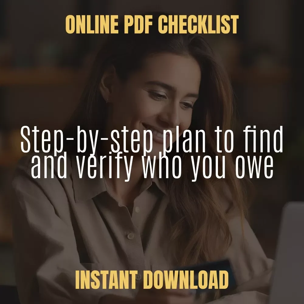 Who’s Got My Debt Checklist | Printable Step-by-Step Guide for How to Find Out What Collection Agency I Owe and Rebuild Credit Confidence